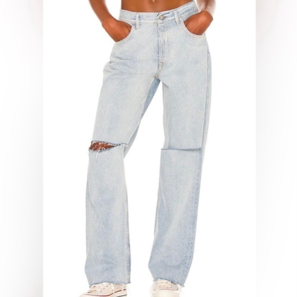 GRLFRND The Bella Low Rise Boyfriend‎ Jeans Light Wash Distressed Echo Park 27